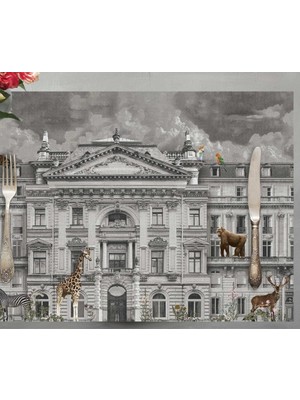 Die Grup Tr Zoo Design Kumaş Amerikan Servis 4'lü Set 35X50CM (Keten Kumaş Ulusl. Yıkama ve Solmama Sertifikası)