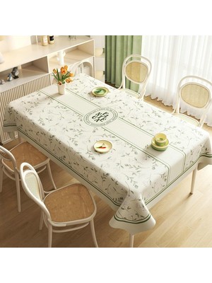 Die Grup Tr Bej Yeşil Masa Örtüsü Masa Folyosu Köşeli, Dal Bölmeli, Pvc
