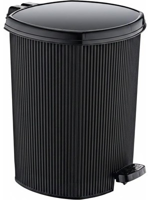 Die Grup Tr 1 Adet Ultra Lux Kalite Pedallı Çöp Kovası 20 Litre Grande Siyah Çizgili Desen Içinde Çıkabilen Extra Kovası Mevcut 39X32
