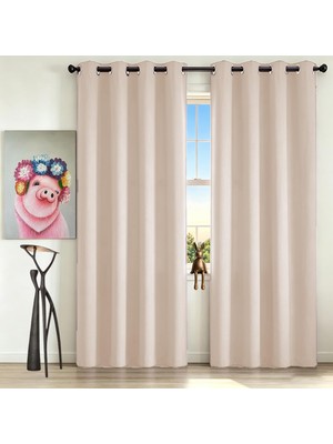 Die Grup Tr Sürgülü Perdeler 140 x 200 cm %99 Karartma Halkalı Krem Bej
