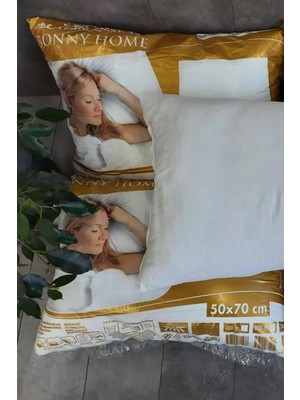 Die Grup Tr Percale Pamuk Yüzlü 1.000 gr Silikon Yastık, 50X70 Cm, Beyaz, 2 Adet