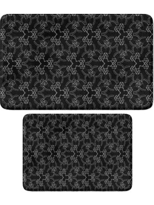 Die Grup Tr Sevimli Tasarımlı Mikrofiber 2'li Takım Banyo Paspası, Kaymaz Taban, Makinede Yıkanabilir (40X60_50X80)
