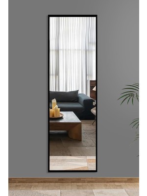 Die Grup Tr Siyah Düz Dekoratif Boy Duvar Aynası,siyah 40X120