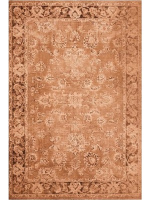 Die Grup Tr Lino Klasik Desenli Jüt Taban Dokuma Halı, Salon, Oturma ve Yatak Odası Için, Bakır, 120X180 cm