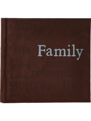 Die Grup Tr Familie Text Design Genäht Velourslederimitat Cover Foto Album, Braun