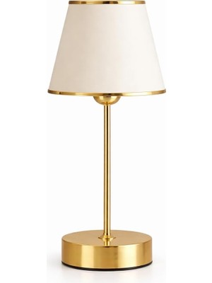 Die Grup Tr Elegant Gold Abajur Masa Lambası, E27 Duy, Modern Şık Tasarım, 37 cm Yükseklik, LED Uyumlu, Dekoratif Gece Lambası, Yatak Odası ve Salon Için
