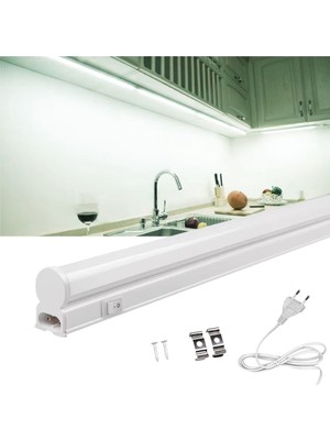 Die Grup Tr LED Bant Armatür Floresan Tip Aç Kapa Butonlu Fişli (Beyaz, 60 Cm)