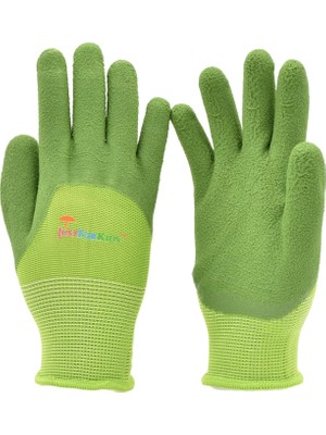 Die Grup Tr 2040-2G Justforkids Premium Microfoam Doku Kaplamalı Çocuk Bahçe Eldiveni, Çocuk Iş Eldiveni, Sarı/yeşil, 1 Çift