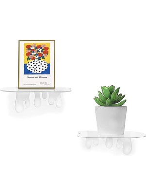 Die Grup Tr Splash Dekoratif Duvar Rafı 2'li Set (2 Adet Şeffaf)