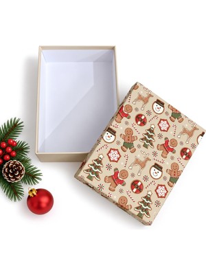 Die Grup Tr Yılbaşı Hediye Kutusu – 21X15X6 cm Noel Temalı Kapaklı Hediye Kutusu | Dayanıklı Karton, Varak Detaylı Yeni Yıl Hediye Paketi Kutusu Model 2