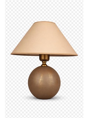 Die Grup Tr Orbessa Handmade Şapkalı Masa Lambası – Küre Form Gövde, Krem Kumaş Şapka, E27 Duy Uyumlu, Dekoratif Abajur, Modern & Klasik Stil