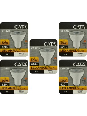 Die Grup Tr 8W (50W) 6500K Beyaz Işık GU10 Duylu LED Spot Ampul, 5 Adet
