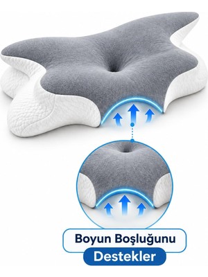 Die Grup Tr Kelebek Uyku Yastığı Boyun DESTEKLI%100 Memory Foam Visco Yastık