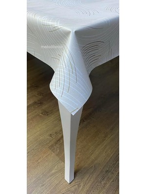 Die Grup Tr Kalın Elyaf Astarlı Pürüzsüz Silinebilir Kaliteli Modern Çizgili Kaymaz Pvc Muşamba Masa Örtüsü (Kahverengi, 100 x 140)