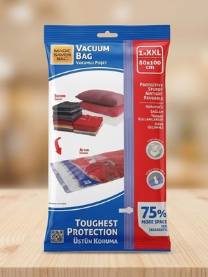 Die Grup Tr Magic Saver Bag Vakumlu Giyisi Yastık Yorgan Saklama Torbası Poşeti Hurç - Xxl - 80X110 Cm. -1 Adet