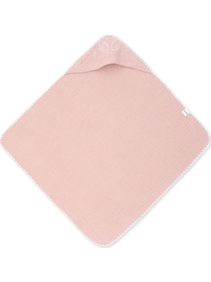 Die Grup Tr Kapüşonlu Müslin Bebek Havlusu, Pembe