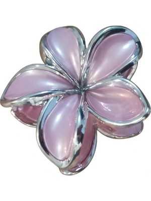 Die Grup Tr Lotus Saç Tokası – Büyük Boy 8 Cm, Tekli Saç Tokası, Lotus Çiçeği Tasarımı (Gri Kenar Lila)