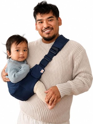 Die Grup Tr Upsie Sling Bebek Taşıyıcı, Kalça Üzerinde Ergonomik Bebek Taşıyıcı, 6 Aydan Büyük Bebekler ve Küçük Çocuklar Için (7,7-20,4 Kg), Kullanışlı Kendiliğinden Yan Taşıma, Midnight Blue