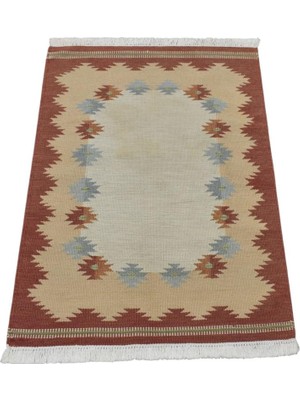 Die Grup Tr Zehra Abla Halı El Dokuma Modern Benzersiz Pastel Yün Kilim 6388 Çok Renkli-90 x 130