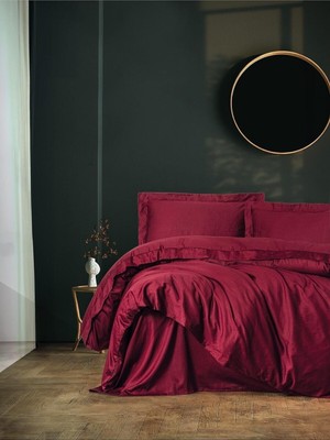 Die Grup Tr 8680108072066 Elegant Saten Çift Kişilik Nevresim Takımı BORDO,200 x 220 Bordo