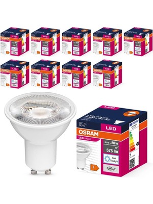 Die Grup Tr LED Value PAR16 GU10 6.9W (80W Eşdeğeri) 6500K Gün Işığı, 600 Lm, 36° Spot, Crı≥80, Cam Gövde – 10'lu Paket