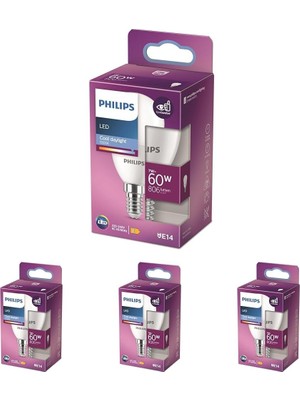 Die Grup Tr LED 60W P48 E14 Beyaz Işık Dim Edilmez Ampul 4lü Paket
