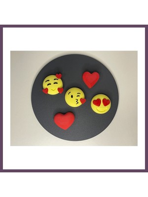 Bezos 3D Baskı 5li Emoji Magnet Seti - Eğlenceli Buzdolabı ve Pano Süsü Bhs