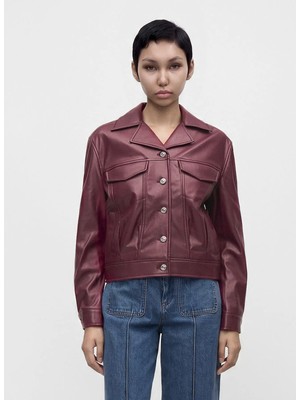 Calvin Klein Jeans LV047H584GVLP Mor Kadın Denim Ceket