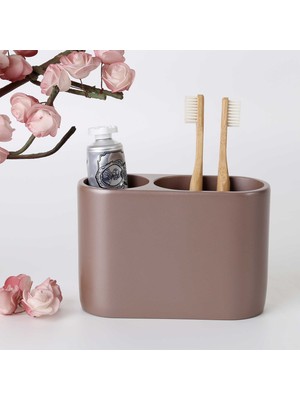 Selim Luxe Ikili Diş Fırçalık Taupe