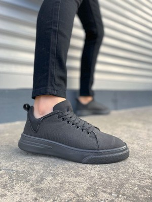 Norvessa JY204 Flex Bağcıklı Keten Kumaş Erkek Günlük Sneaker Ayakkabı Kst - Siyah 40 Numara