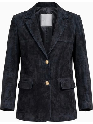Pandas Valen Lacivert Süet Kruvaze Kadın Blazer Ceket