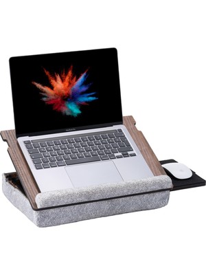 Vigo Wood Modern Eğim Ayarlanabilir Çekmeceli Laptop Sehpası MDF Malzeme ile Ceviz Renk-LS051