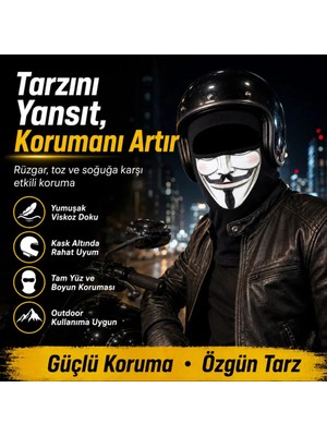 Budi Home Unisex  Baskılı Balaklava 1 Adet Tek Beden Viskoz Kask Içi Motosiklet Maskesi