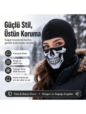 Budi Home Unisex Kuru Kafa Baskılı Balaklava 1 Adet Tek Beden Viskoz Kask Içi Motosiklet Maskesi