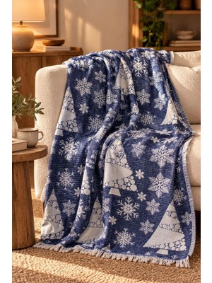 Layan Home Winter %100 Pamuk Jakarlı Throw & Battaniye - Koltuk Şalı 140X210CM