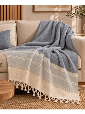 Layan Home Buldan Kara Desen %100 Pamuk Çift Kişilik Yatak Örtüsü, Pike & Koltuk Örtüsü Şalı (200CM x 220CM)
