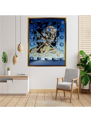 Giyense Tablo Salvador Dali Galatea Mavi Sürreal Küre Yüz Kanvas Tablo