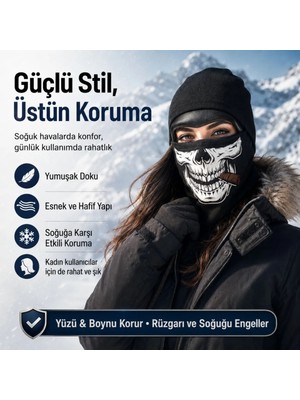 Budi Home Unisex Kuru Kafa Puro Baskılı Balaklava 1 Adet Tek Beden Viskoz Kask Içi Outdoor Maske
