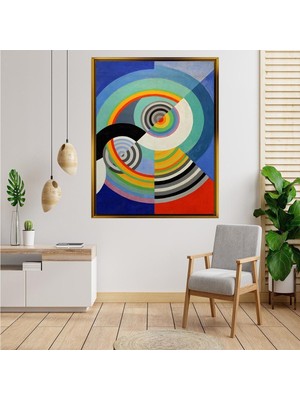 Giyense Tablo Rengarenk Dairesel Halkalar Geometrik Soyut Sanat Kanvas Tablo