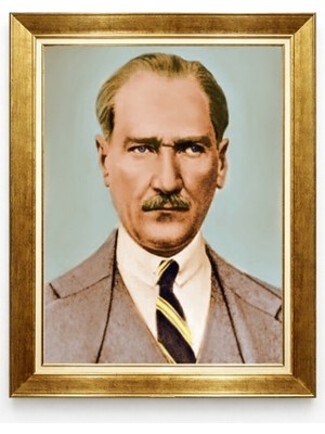 Giyense Tablo Atatürk Portresi Altın Varaklı Lüks Çerçeveli Tablo