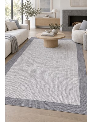 Sihirli Halı Oslo Modern Sisal Görünümlü Gri Halı Mutfak Oturma Odası Koridor Robot Süpürge Uyumlu Kolay Temizlen