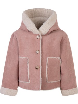 Civil Girls Düğmeli Süet 2-5 Yaş Mont - Pembe