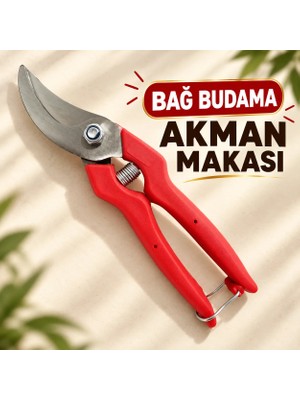 Aslan Budama Makası 21 Cm 3 Mm Çelik Malzeme ile Bahçe Bakım Ekipmanı Profesyonel Kullanıma Uygun