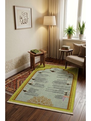 Luismorro Namaz Kılmayı Öğreten Seccade Çocuk Seccadesi 75X120 Seccade Seti Umre Hediyelikleri Zikirmatik Hediyeli