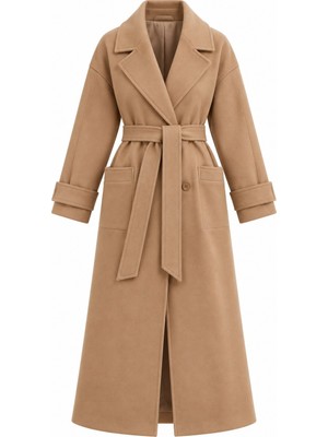 Laluvia Camel Frankfurt Uzun Kaşe Kaban - 2Y408021