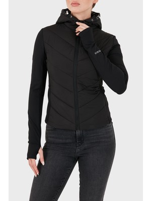 Guess Grazia Kapitoneli Kapüşonlu Slim Fit Mont V6BL12W4503 Kadın Mont V6BL12 W4503 Jblk
