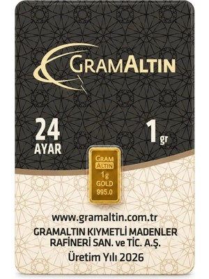 İstanbul Altın Rafinerisi 1 Gram (995) 24 Ayar Külçe Altın