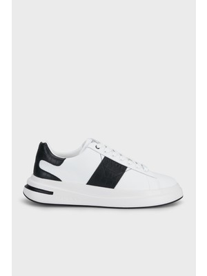 Guess Elba Logolu Deri Sneaker Ayakkabı FMFEALLEL12 Erkek Ayakkabı Fmfeal LEL12 Whıbk