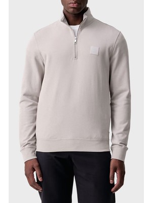 Calvin Klein Logolu Pamuklu Yarım Fermuarlı Dik Yaka Sweat LV04LH229GQCF Erkek Sweat LV04LH229G Qcf