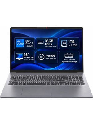 Lenovo Ideapad Slim 3 16IRH10 Intel Core i7 13620H 16GB DDR5 1TB SSD 16" WUXGA Taşınabilir Bilgisayar